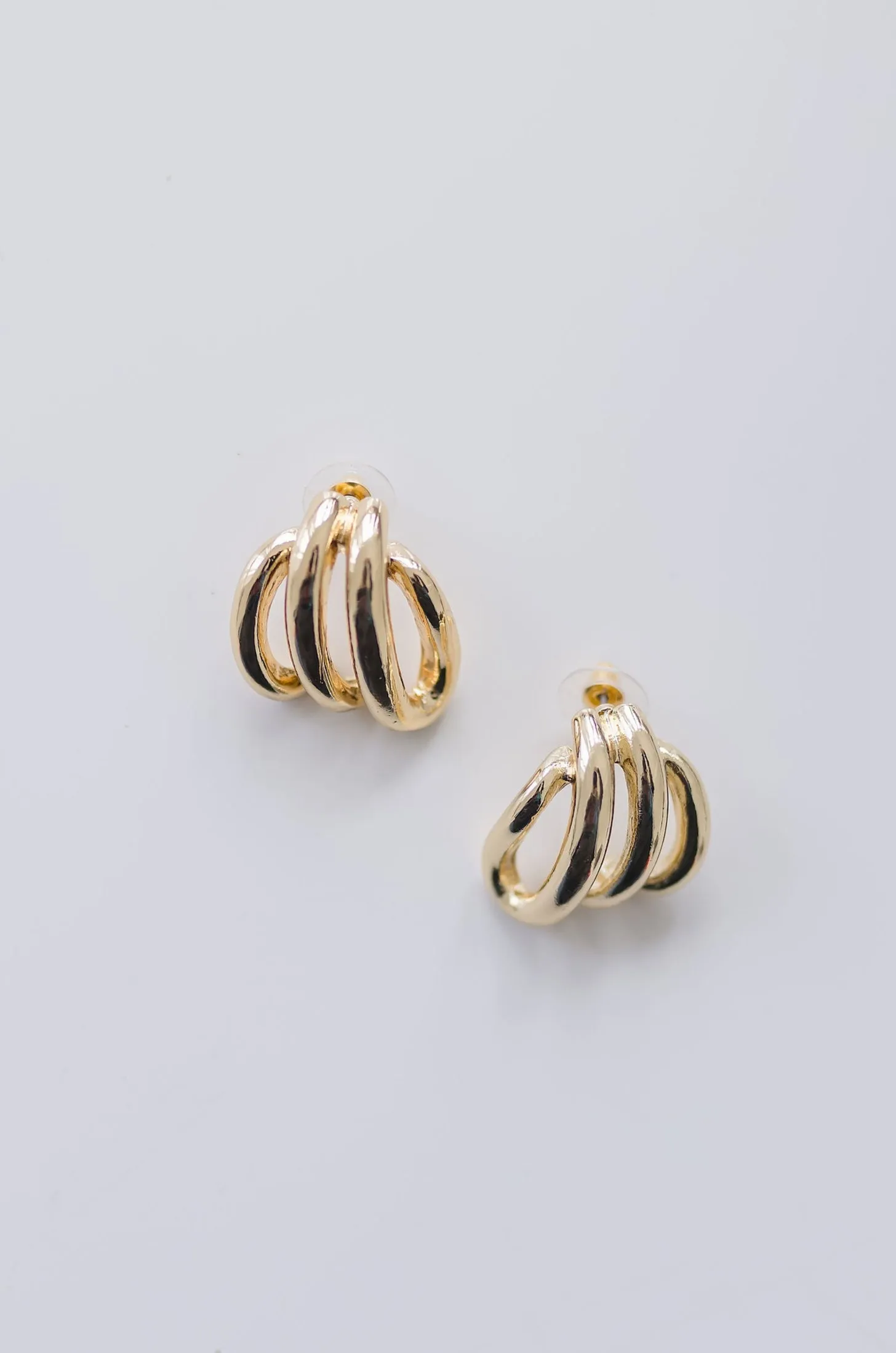 Khloe Twisted Stacked Earrings Gold