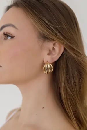 Khloe Twisted Stacked Earrings Gold