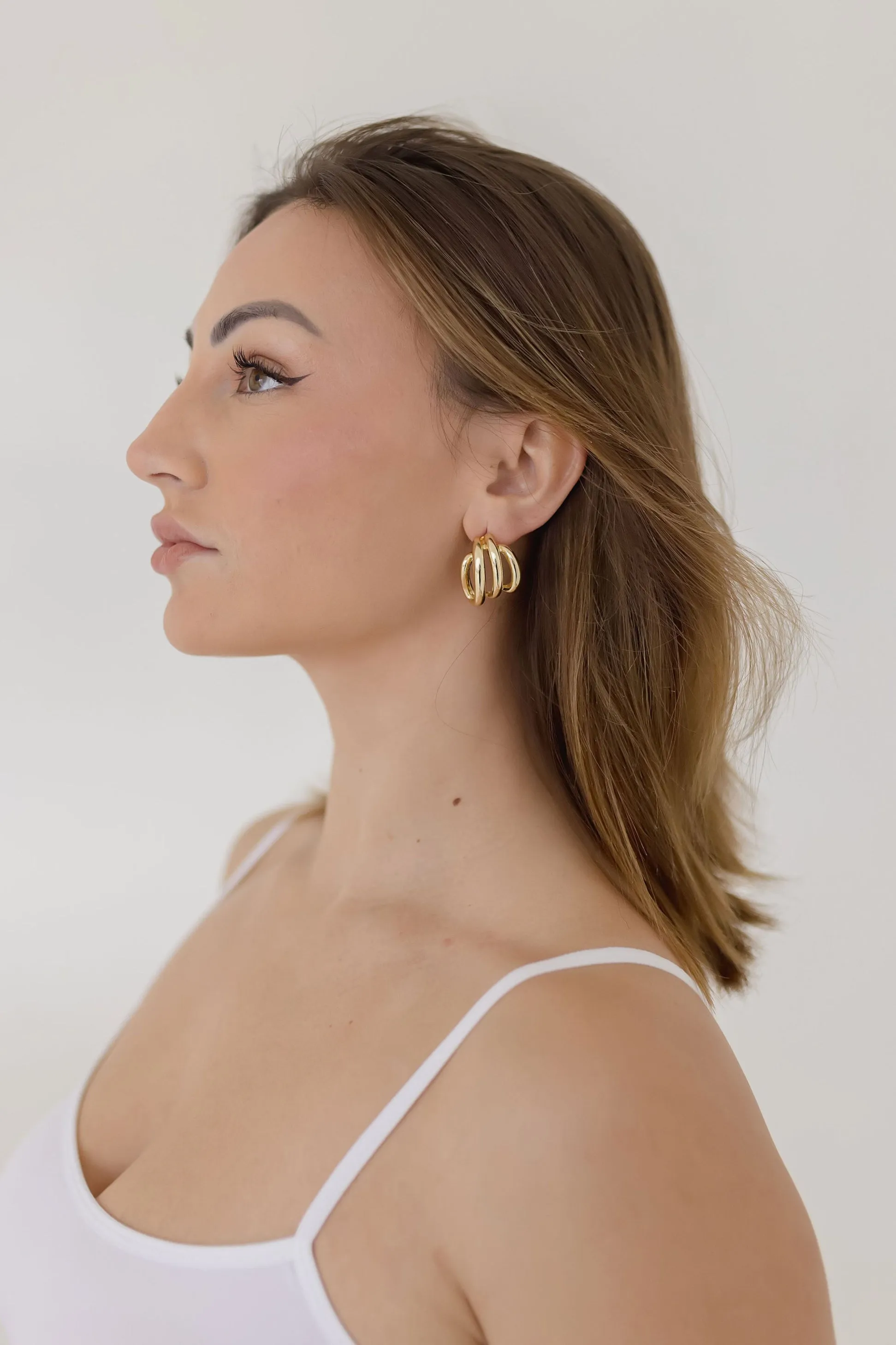 Khloe Twisted Stacked Earrings Gold