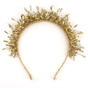 Laelyn Metallic Gold Tiara Girls Headband