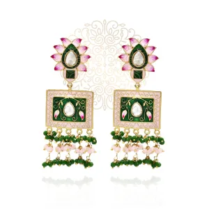 Lotus Meenakari Earrings