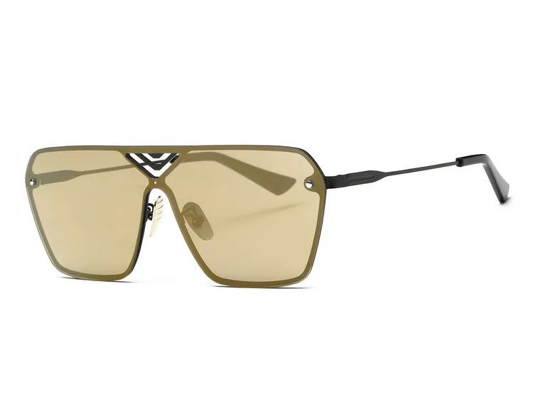 Men's Sunglasses Conjoined Spectacle Lens Rimless Alloy Frame Summer Style Sun Glasses Oculos De Sol UV400