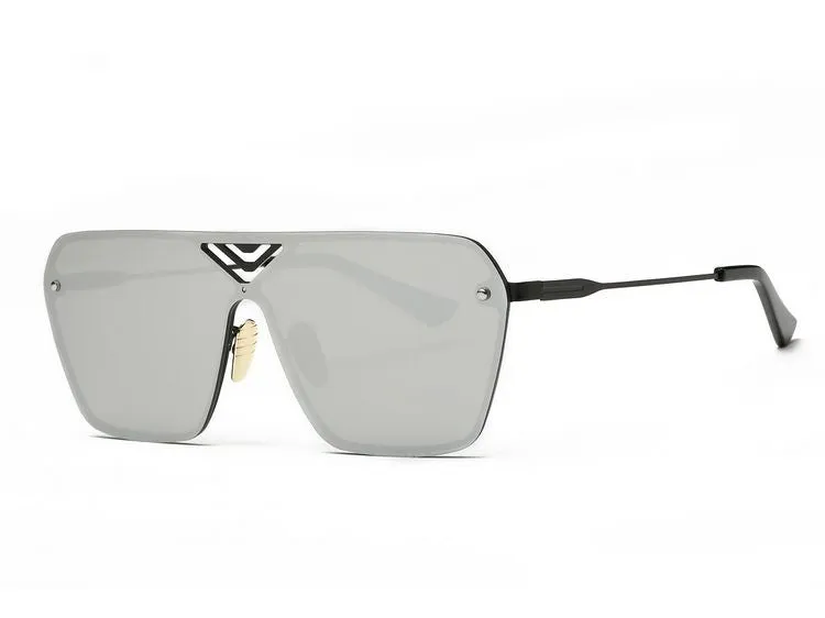 Men's Sunglasses Conjoined Spectacle Lens Rimless Alloy Frame Summer Style Sun Glasses Oculos De Sol UV400