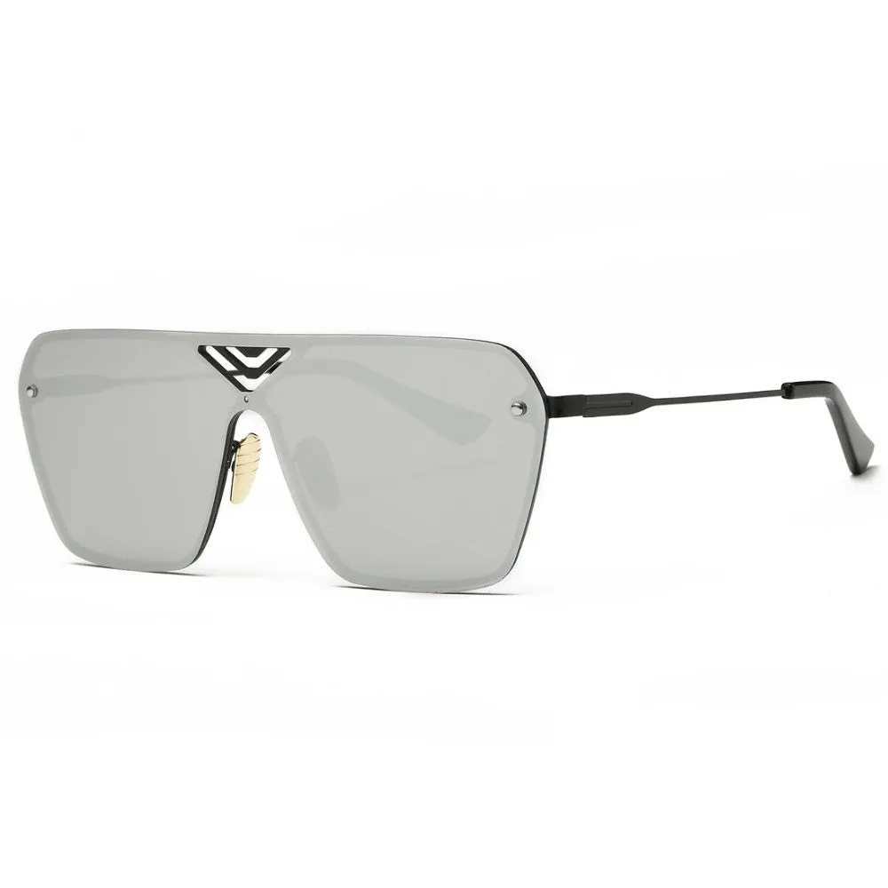 Men's Sunglasses Conjoined Spectacle Lens Rimless Alloy Frame Summer Style Sun Glasses Oculos De Sol UV400