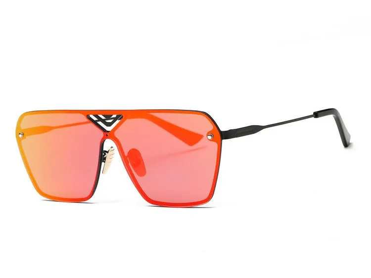Men's Sunglasses Conjoined Spectacle Lens Rimless Alloy Frame Summer Style Sun Glasses Oculos De Sol UV400