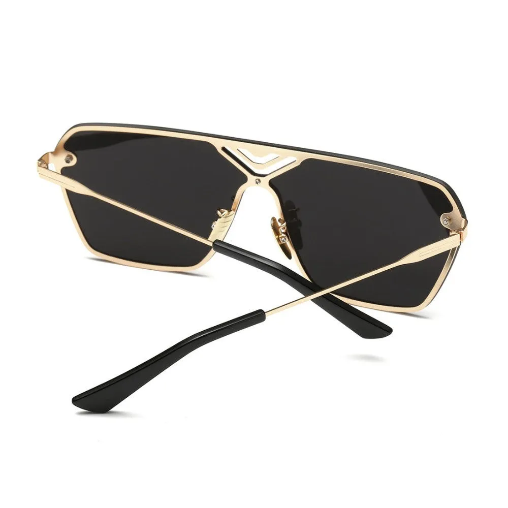 Men's Sunglasses Conjoined Spectacle Lens Rimless Alloy Frame Summer Style Sun Glasses Oculos De Sol UV400