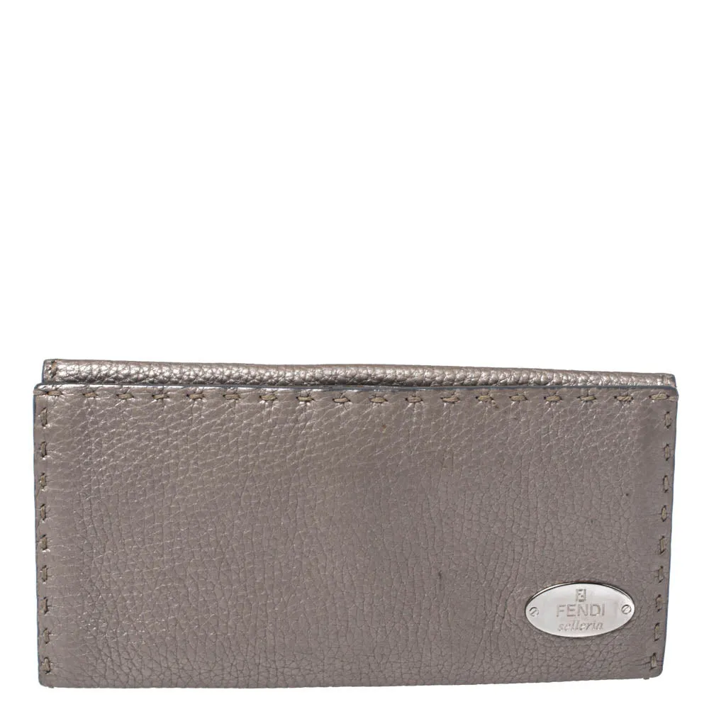 Metallic Selleria Leather Continental Wallet