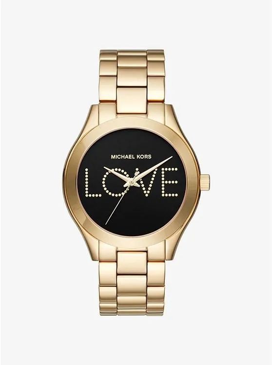 Michael Kors  MK3803 Black Yellow Gold Watch