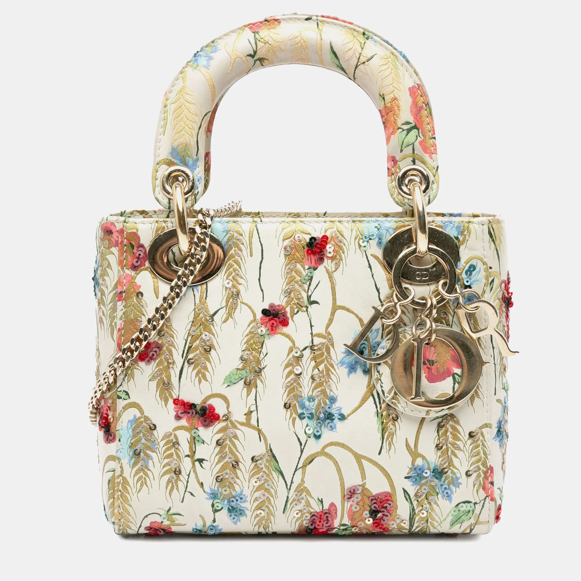 Mini Hibiscus Embroidered Lady Dior