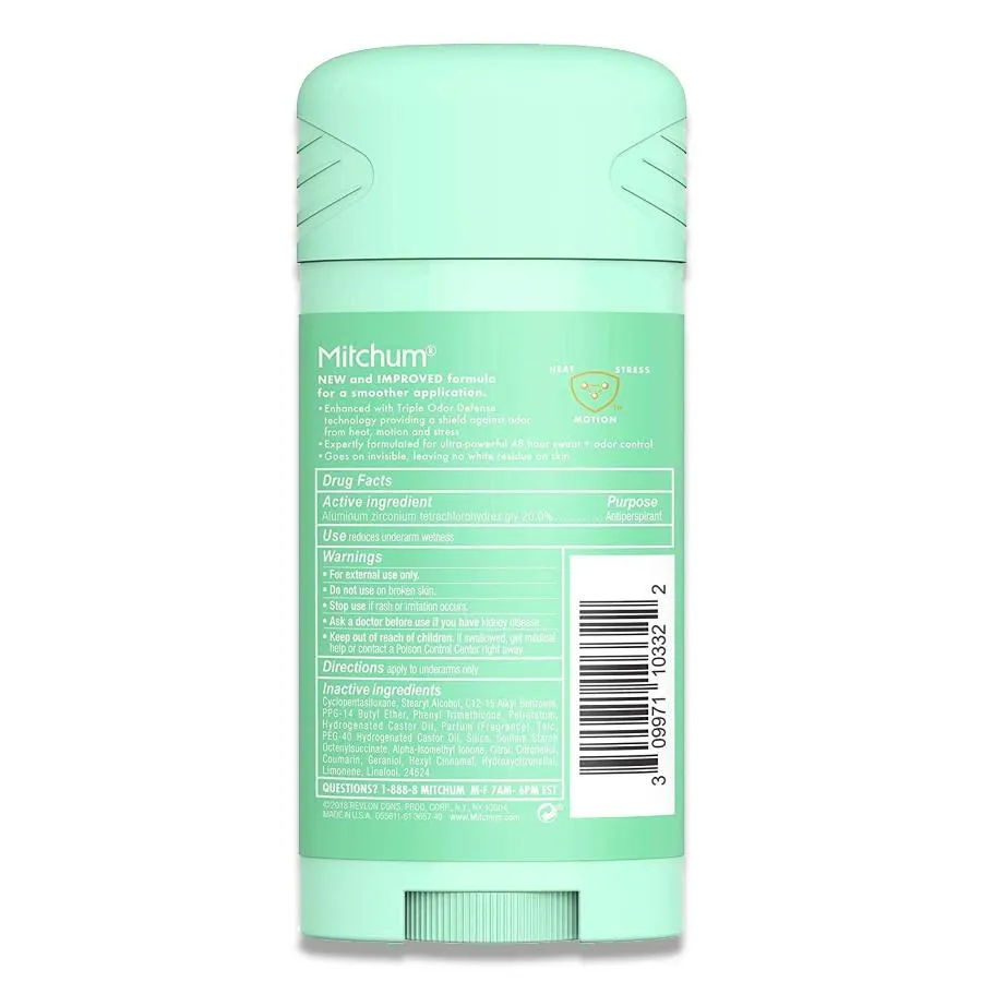 Mitchum - Triple Odor Defense Deodorant Women, Solid Pure Fresh -  2.7 oz - 120 Pack