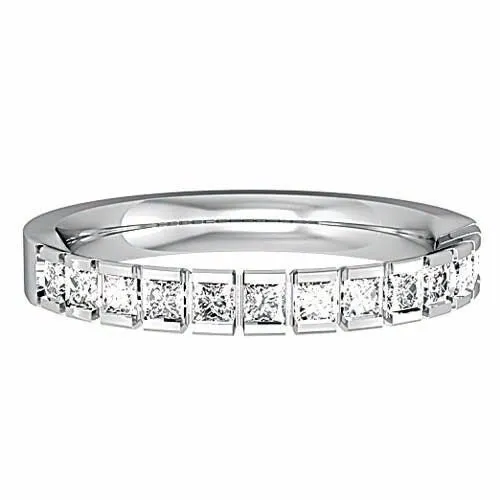 PLATINUM 3mm Diamond Wedding Ring Court Shape Women's Princess Cut Channel Set Classic Style 0.39ct ALL Sizes