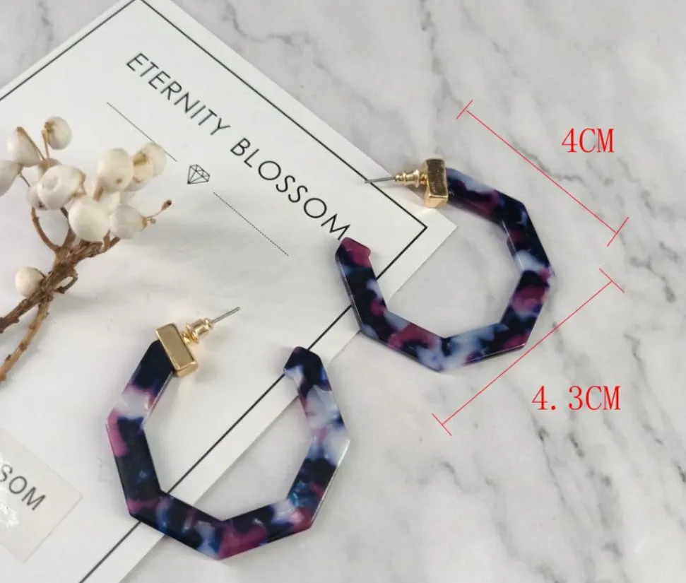 Purple C-Shaped Earrings