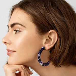 Purple C-Shaped Earrings