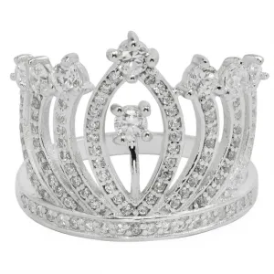 Queen's Crown Sterling Silver Women's Ring (Size 7)