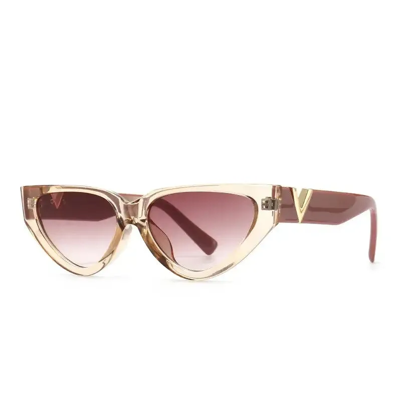 Retro Eye Small Round Letter V Sunglasses