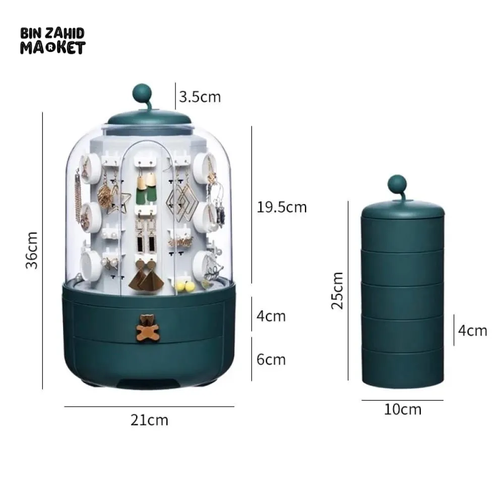 ROTATING JEWELRY ORGANIZER WITH DRAWER