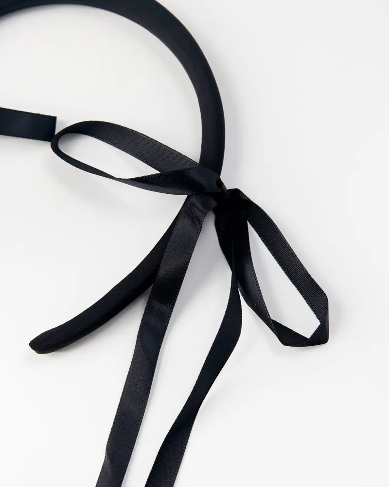 Satin Headband with Long Ribbon
