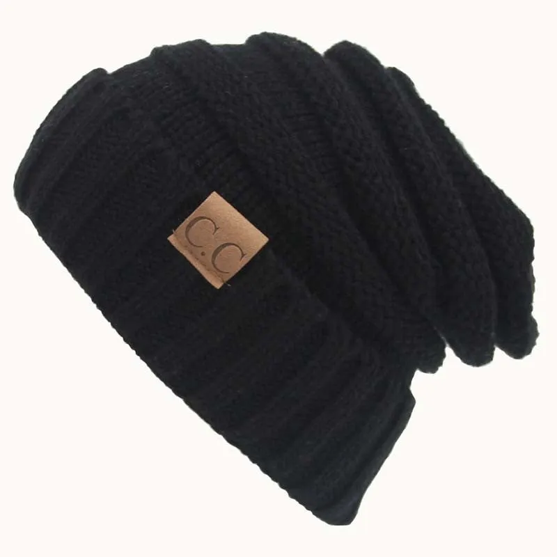 Solid Colour Knit Slouch Toque