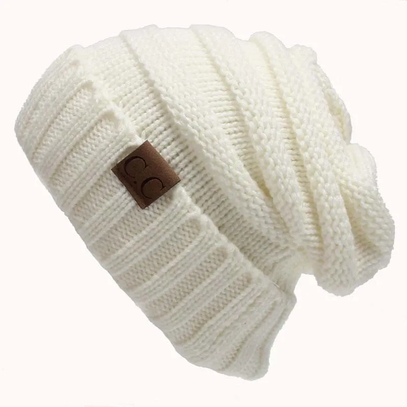 Solid Colour Knit Slouch Toque