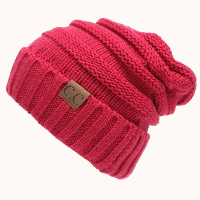 Solid Colour Knit Slouch Toque