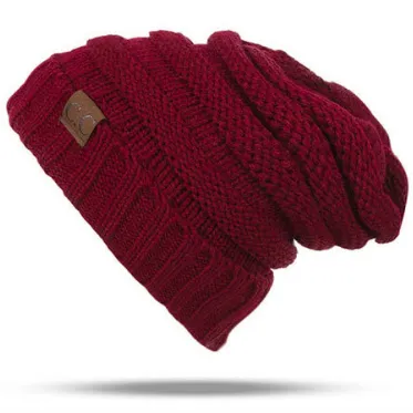Solid Colour Knit Slouch Toque