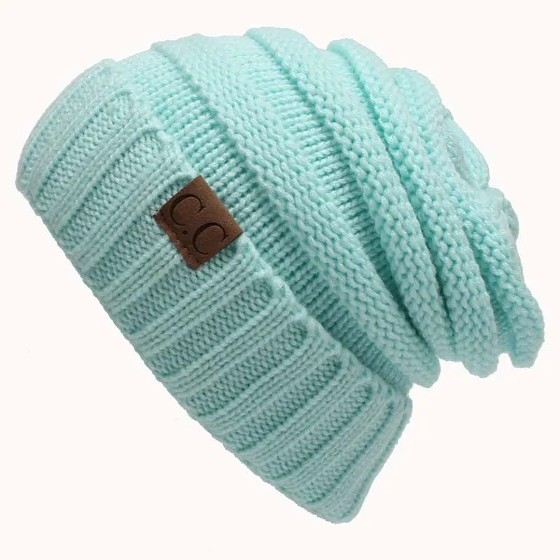 Solid Colour Knit Slouch Toque