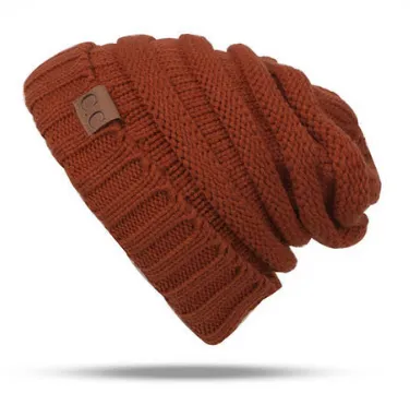 Solid Colour Knit Slouch Toque