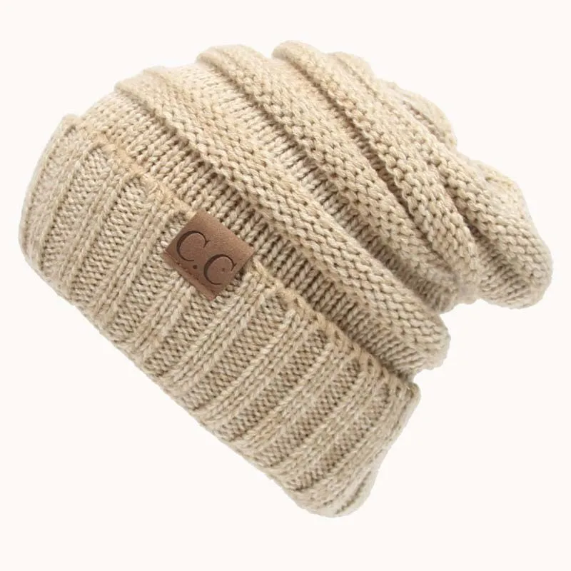 Solid Colour Knit Slouch Toque
