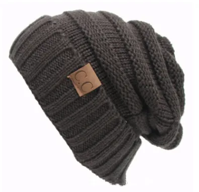 Solid Colour Knit Slouch Toque