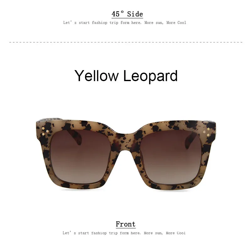 Square Vintage Women Big Frame Sunglasses