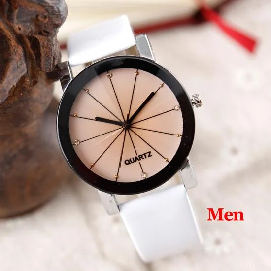 Unisex Quartz Relogio Masculinos Fashion Dial Round Case Watches