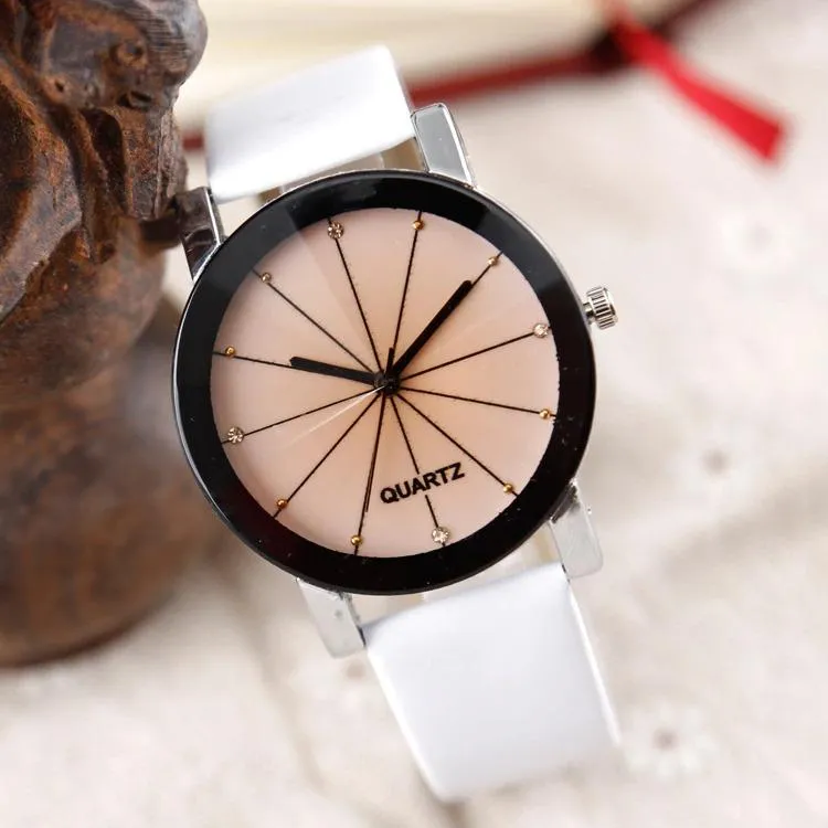 Unisex Quartz Relogio Masculinos Fashion Dial Round Case Watches