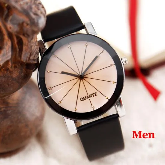 Unisex Quartz Relogio Masculinos Fashion Dial Round Case Watches