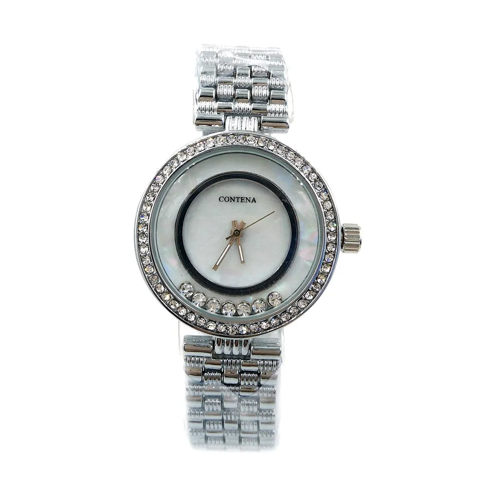 Women's Luxury Stainless Steel Quartz Strap Diamond Wristwatch