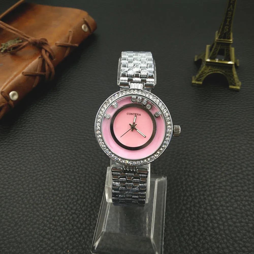 Women's Luxury Stainless Steel Quartz Strap Diamond Wristwatch