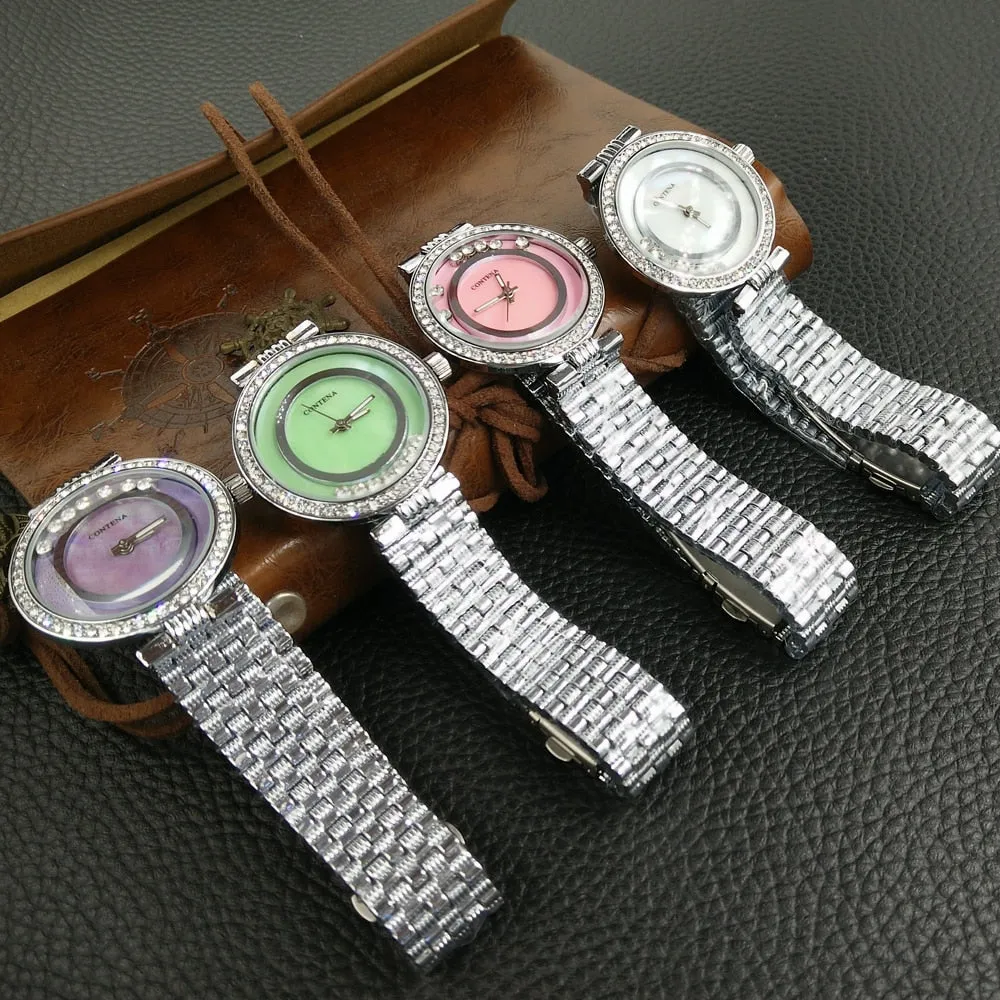 Women's Luxury Stainless Steel Quartz Strap Diamond Wristwatch